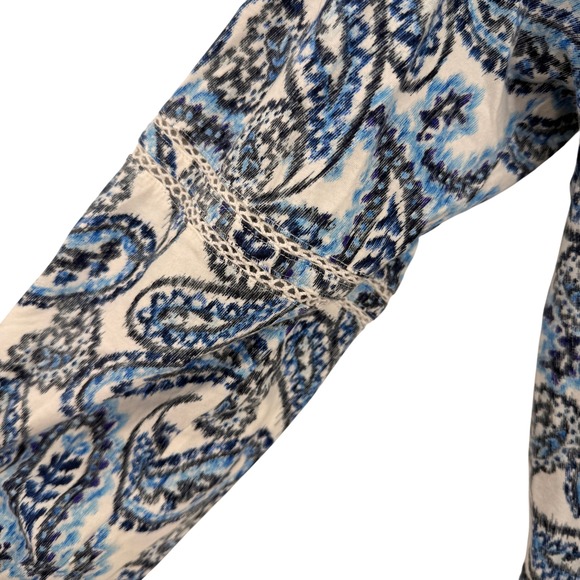 Lauren Ralph Lauren Women's Blue Paisley Print Long Sleeve Peasant Blouse XL - Picture 5 of 5